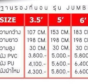 ราคาฐานรองที่นอนไม่มีหัวเตียงรุ่นJUMBO